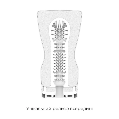 На фото изображен белый мастурбатор Tenga Squeeze Tube Cup для мужчин на светлом фоне