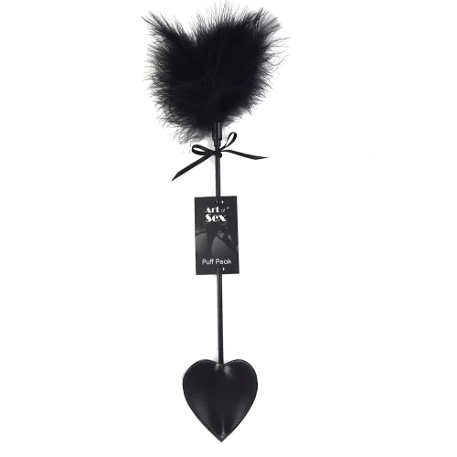 На фото зображена чорна піка лоскіт-шльопанка Art of Sex - Puff Peak на білому тлі