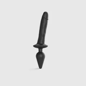 Strap-On-Me SWITCH PLUG-IN REALISTIC DILDO BLACK - XXL - Реалистичный двойной фаллоимитатор