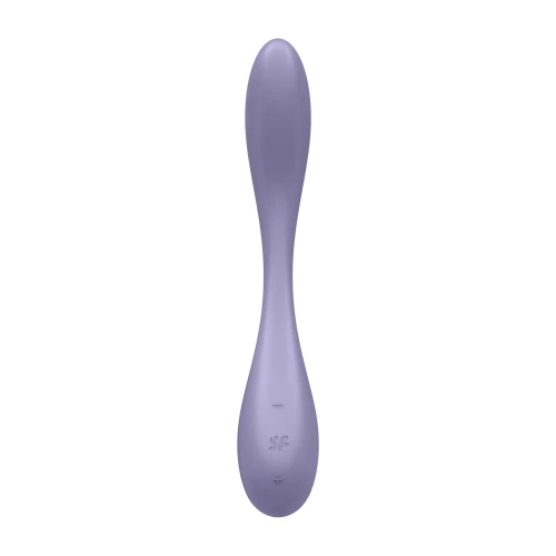 На фото зображено фіолетовий вібратор точки G Satisfyer G-Spot Flex 5+ Petrol для жінок на світлому фоні.