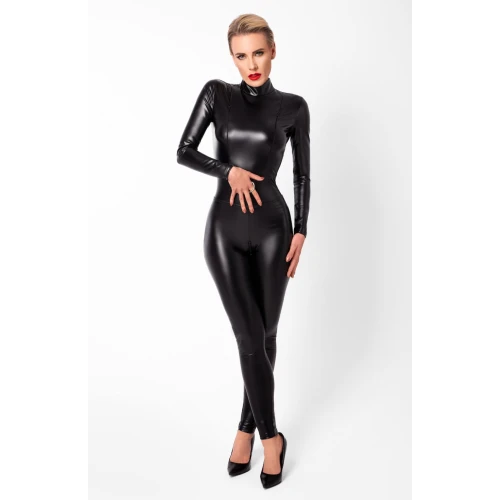 Комбінезон Noir Handmade F319 Caged wetlook catsuit with zippers and ring - L