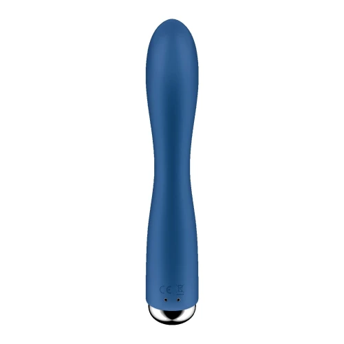 На фото изображен синий вибратор Satisfyer Spinning Rabbit 1 Blue – вибратор-зайчик с функцией вращения ствола.