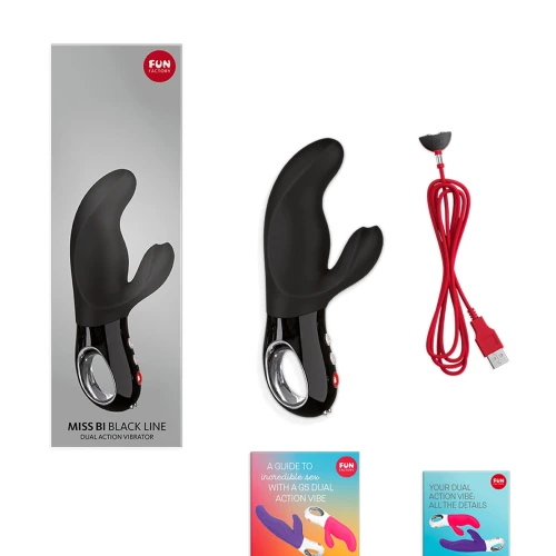 На фото Fun Factory MISS BI — топовий вібратор-кролик, чорного кольору.