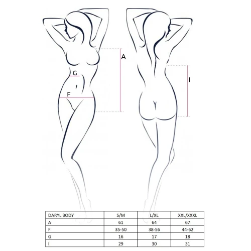 DARYL BODY black L/XL - Боді з глибоким декольте