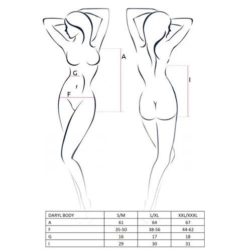 DARYL BODY black L/XL - Боді з глибоким декольте