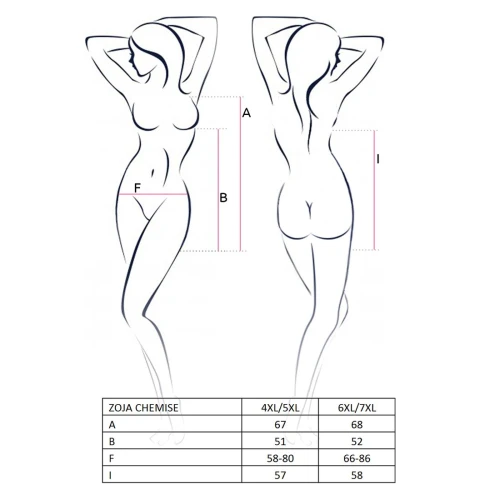 ZOJA CHEMISE black 4XL/5XL - Приталенная сорочка с чашечками