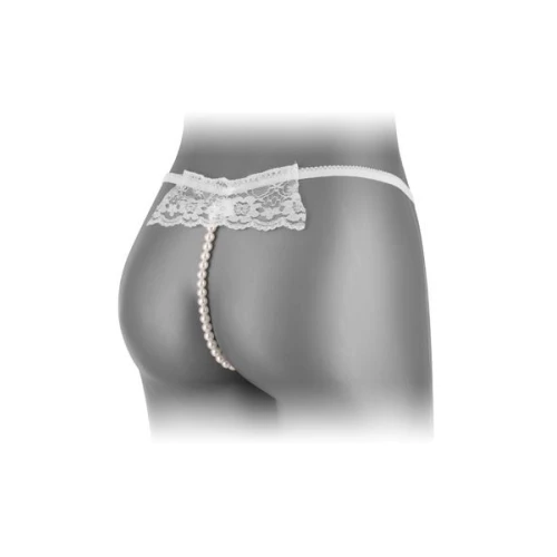 Трусики-стринги с жемчужной ниткой  Fashion Secret KATIA White