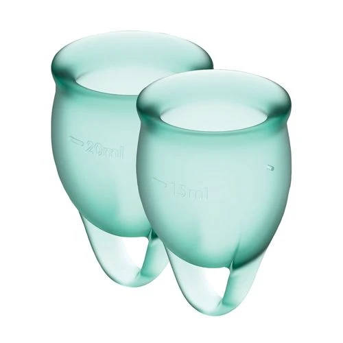 Satisfyer Feel Confident (dark green) - Набор менструальных чаш с зауженной формой к верху