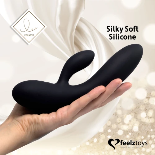 FeelzToys Lea Rabbit Vibrator Black — Вибратор—кролик, два часа удовольствия без подзарядки
