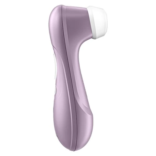 На фото изображен фиолетовый вакуумный вибратор Satisfyer Pro 2 violet для женщин на белом фоне