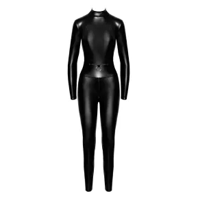 F319 Caged wetlook with zippers