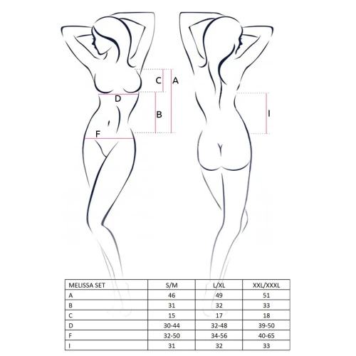 MELISSA SET black L/XL - Набор эротическо-кружевного белья