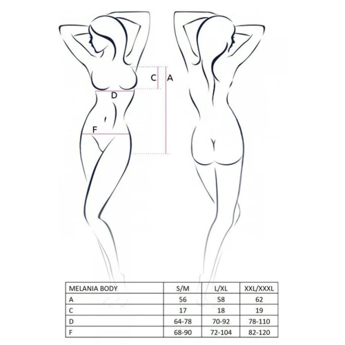 MELANIA BODY black L/XL - Ажурне боді