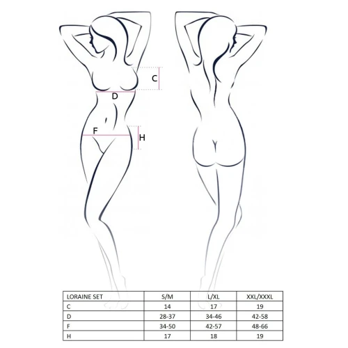 LORAINE SET red S/M - Страстный комплект нижнего белья