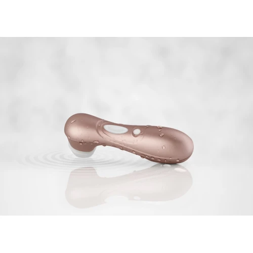 На фото зображено бежевий вакуумний вібратор Satisfyer Pro 2 Next Generation для жінок на білому тлі.