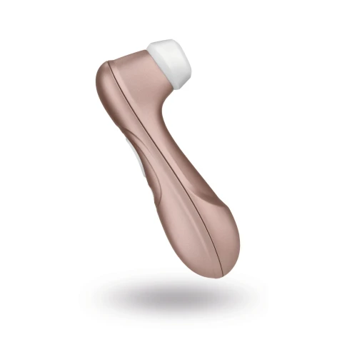 На фото зображено бежевий вакуумний вібратор Satisfyer Pro 2 Next Generation для жінок на білому тлі.