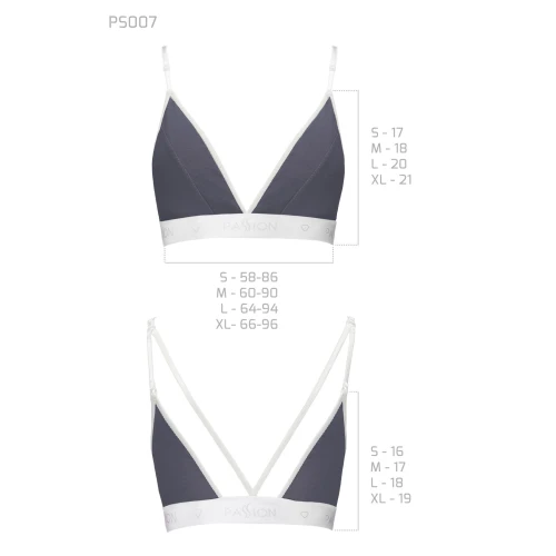 Passion PS007 TOP (M) - Спортивный женский топ (Темно-серый)