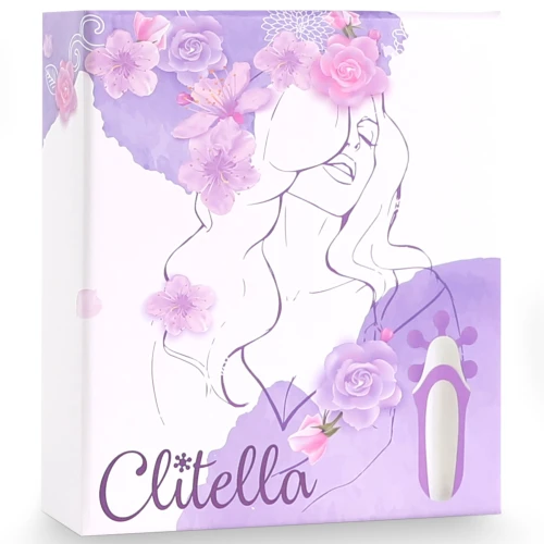 На фото изображен фиолетовый стимулятор для клитора FeelzToys - Clitella Oral Clitoral Stimulator Purple для женщин на белом фоне.