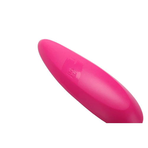 На фото изображен розовый вакуумный стимулятор Romp Shine для женщин на белом фоне.