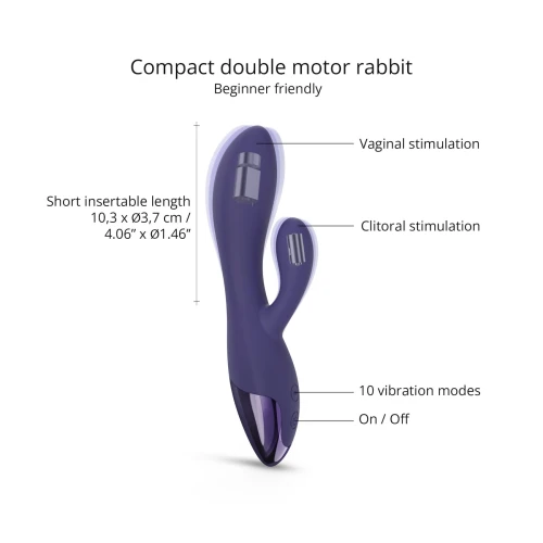 На фото фиолетовый вибратор Love To Love FUNKY BUNNY MIDNIGHT INDIGO - вибратор-кролик