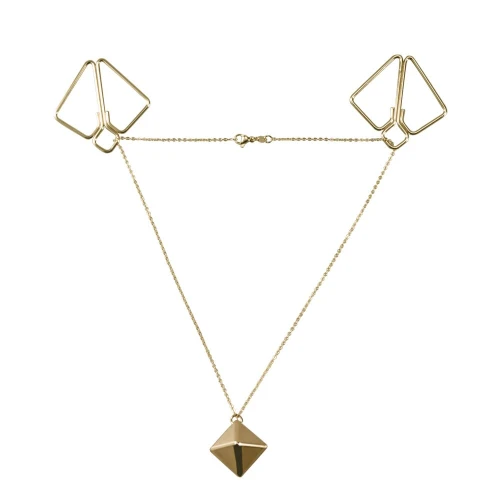 Затискачі для сосків з важкою підвіскою LOCKINK Nipple Clamps with Heavy Pendant - Golden