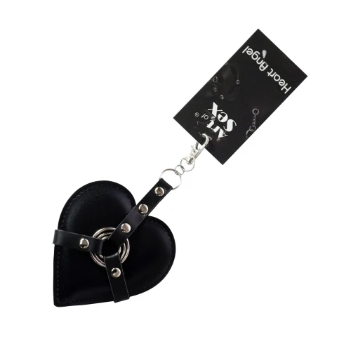 На фото зображено чорний брелок на карабіні для ключів Art of Heart Angel унісекс на світлому фоні