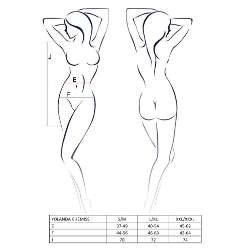 YOLANDA CHEMISE pink S/M - Прозрачная сорочка с длинным рукавом