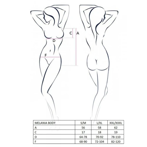 MELANIA BODY black S/M - Ажурне боді