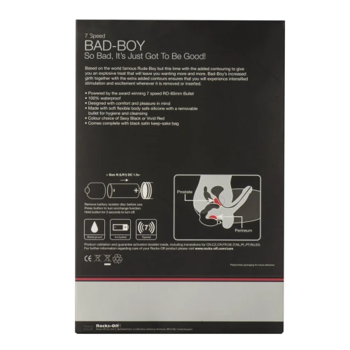 На фото изображен красный вибромассажер простаты для использования без рук для мужчин на светлом фоне