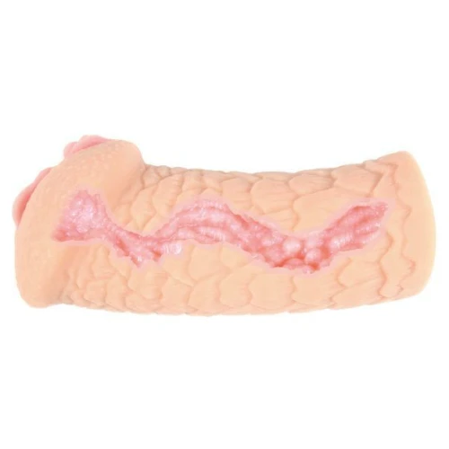 На фото изображен бежевый мастурбатор-вагина Kokos Elegance 003 для мужчин на белом фоне