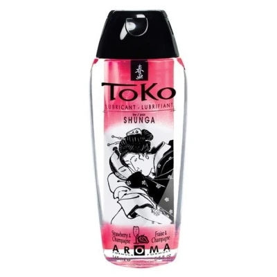 Shunga Toko AROMA - Sparkling Strawberry Wine (165 мл) - Оральный лубрикант со вкусом клубники и шампанского, без содержания сахара