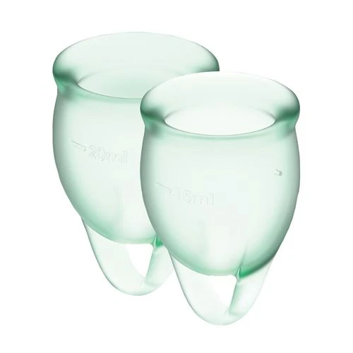 Satisfyer Feel Confident (light green) - Набор менструальных чаш с зауженной формой к верху