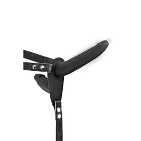 Fetish Tentation Vibrating Strap—On with Double Dildo Black — Двойной страпон с вибрацией 