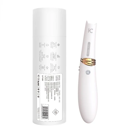 На фото зображено білий вакуумний стимулятор та вібратор точки G KisToy Miss CC White для жінок на білому тлі.