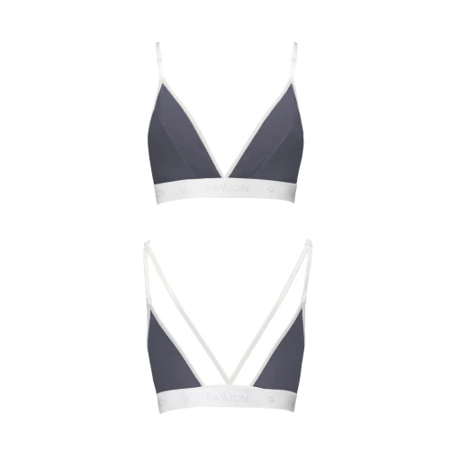 Passion PS007 TOP (S) - Спортивный женский топ (Темно-серый)