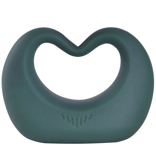 На фото зображено зелене ерекційне смарт віброкільце Magic Motion Dante II для чоловіків на білому тлі.