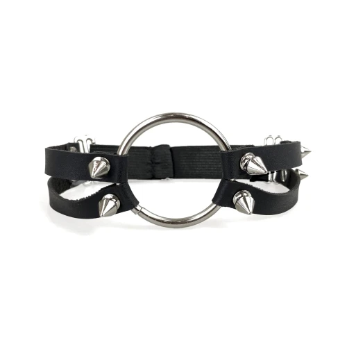 Art of Sex - Ruby - Чокер кільце з шипами з натуральної шкіри