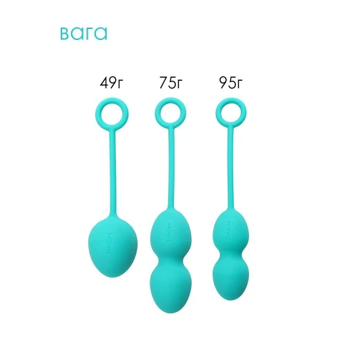 Набор вагинальных шариков со смещенным центром тяжести Svakom Nova Green (мятая упаковка)