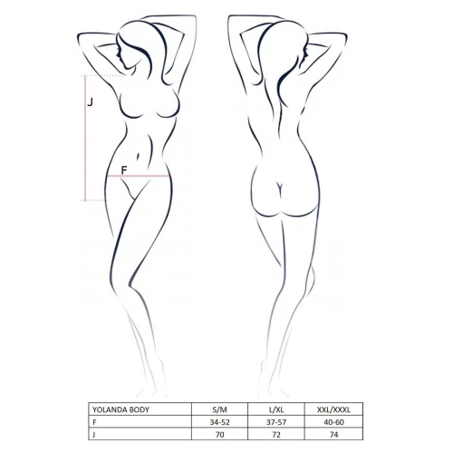 YOLANDA BODY black XXL/XXXL - Боди монокини с длинным рукавом