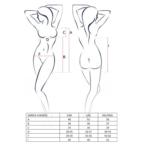 ENRICA CHEMISE black S/M - Полупрозрачная сорочка с лентой