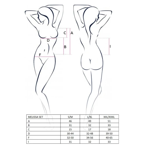 MELISSA SET black XXL/XXXL - Набор эротическо-кружевного белья