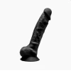 SilexD Vetus Black - Чорний фалоімітатор з реалістичним дизайном