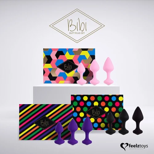 FeelzToys — Bibi Butt Plug Set 3 pcs Pink — Набор силиконовых анальных пробок