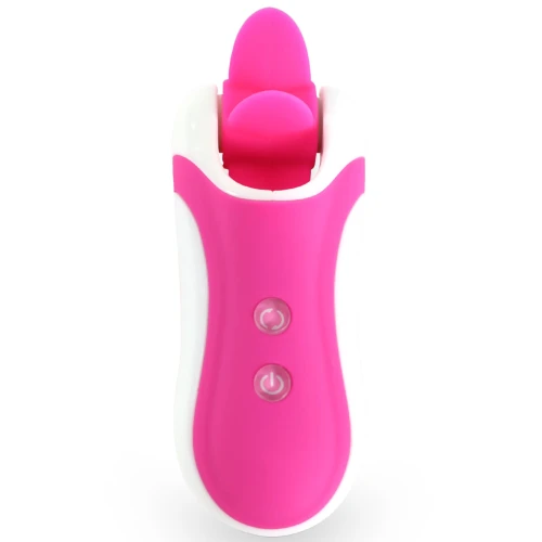 На фото зображено рожевий стимулятор для клітора FeelzToys - Clitella Oral Clitoral Stimulator Pink для жінок на білому тлі.