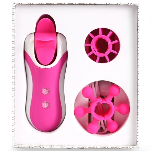 На фото зображено рожевий стимулятор для клітора FeelzToys - Clitella Oral Clitoral Stimulator Pink для жінок на білому тлі.