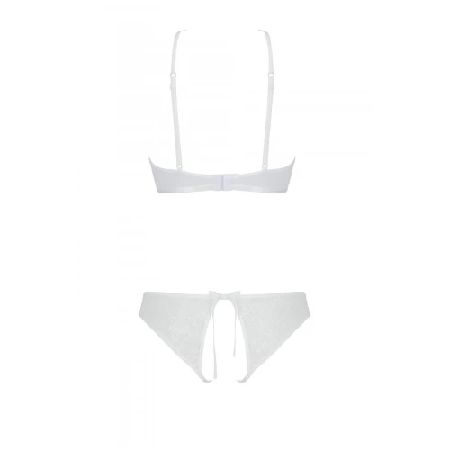 Passion URSULA SET white XXL/XXXL - Бра та трусики з ажурним декором