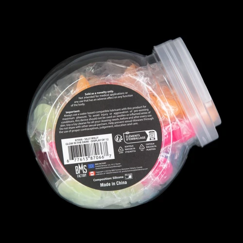 Прикольные светящиеся фаллоимитаторы  ADDICTION Silly Willy Glow in the Dark 12 шт