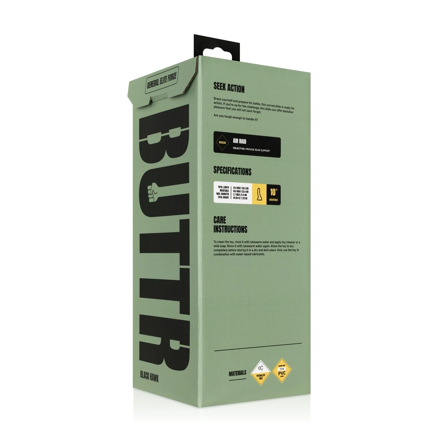 Фалоимитатор BUTTR - Black Hawk Curved Anal Dildo (мятая упаковка!!!)