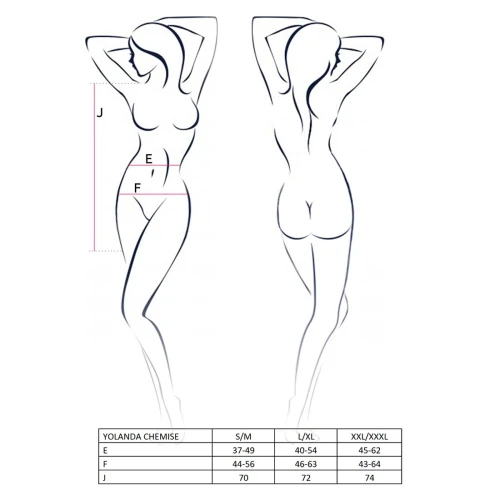 YOLANDA CHEMISE pink XXL/XXXL - Прозрачная сорочка с длинным рукавом