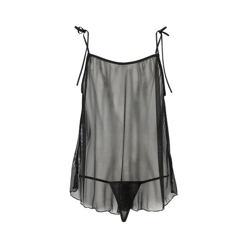 MELANIA CHEMISE black L/XL - Прозора сорочка